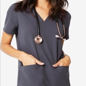 Figs Charcoal Gray scrub top